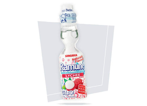Ramune Lychee Flavor Japanese Marble Soda - Refreshing Beverage