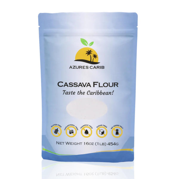 Azures Carib Cassava Flour 1lb Bag, Cassava Root Flour for Cooking & Baking, Gluten