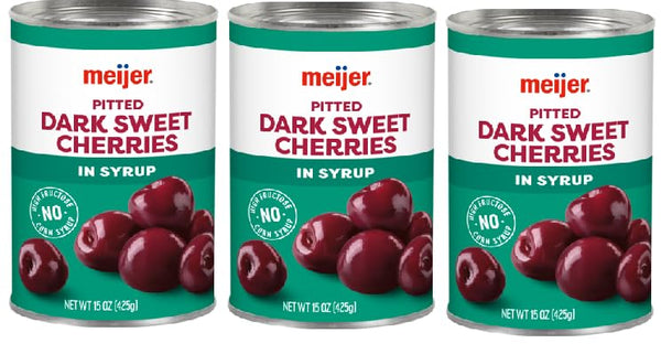 Generic Dark Sweet Cherries in Syrup Pitted, (3 Cans, 15 oz. each)
