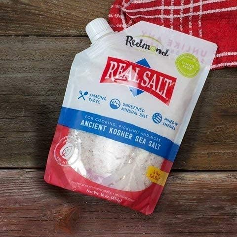 16 (3 Pack) Redmond Real Kosher Salt, Ounce Pouch