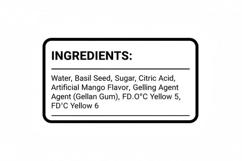 TAJ Gourmet Foods 290ml 6-Pack TAJ Mango Basil Seed Drink, Naturally Refreshing & Cooling, Glass Bottle