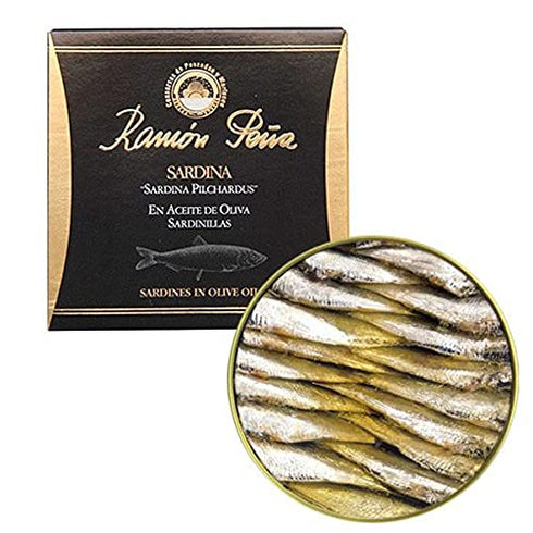 Ramon Pena Canned Sardines in Olive Oil | 25/30 Sardines Per Tin | 1