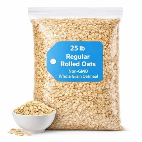 Triplenet Pricing Regular Rolled Oats Non-GMO Whole Oatmeal Bulk 25 LB Bag for Baking