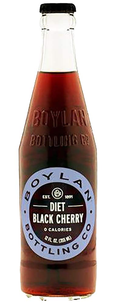 Boylan Diet Black Cherry Soda - 12 oz (6 Glass Bottles)