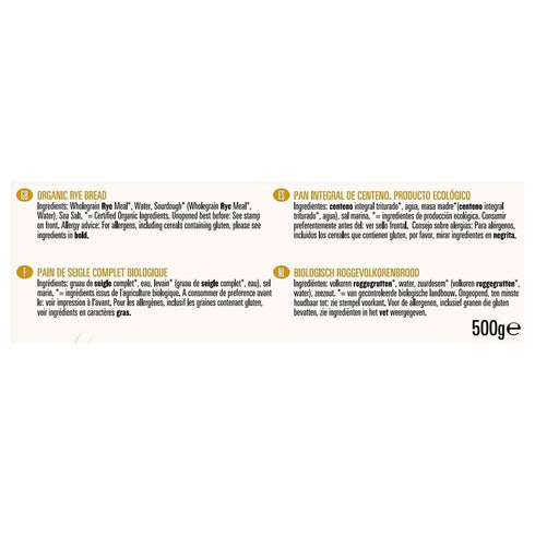 Biona 500g 1 Pack Organic Rye Bread