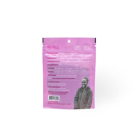JusTea PURPLE JASMINE Loose Leaf Purple Tea - Recyclable Refill Pouch, 40+ Cups, Low Caffeine, Fair Trade