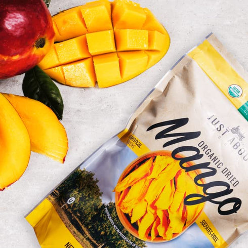 1 lb. Dried Mango Slices Juicy & Delicious, No Added Sugar, Non-GMO, Healthy Snack, Bulk Resealable Bag, Just About