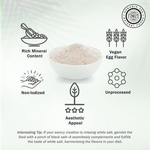 PACK 6 1 (16oz) 84+ Pride Of India - of - Himalayan Black Salt (Kala Namak) Extra Fine, Pound Dual Sifter Jar - Natural