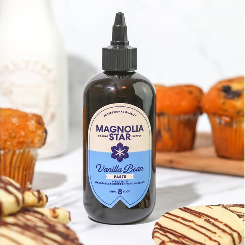 Magnolia-Star Baking Supply Co. 8 oz (1 Magnolia Star Vanilla Bean Paste, Ct), Madagascar Bourbon Beans, Vanilla Paste