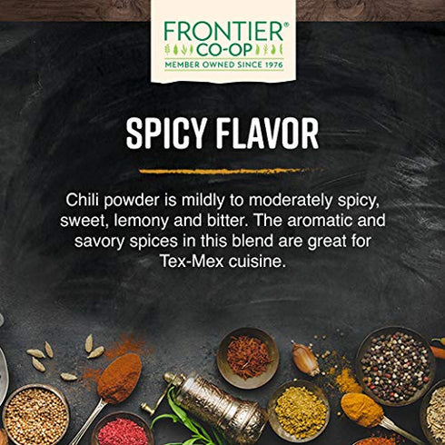 1 lb. Frontier Co-op Chili Powder Blend, Traditional (no salt), Kosher, Salt-Free, Non-irradiated | Bulk Bag