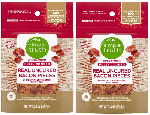 Generic Salad Topping Fully Cooked Real Uncured Bacon Pieces Applewood Smoked (2 bags,