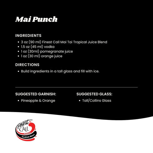 1 (33.8 Oz), Pack 3 Finest Call Premium Mai Tai Drink Mix, Liter Bottle Fl
