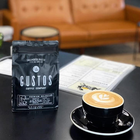 (1, 12oz) Gustos Coffee Premium Selection | Puerto Rican High End Medium Roasted Whole Bean Coffee
