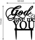 God Gave Me You Wedding Cake Topper, Party Decoration (Black)