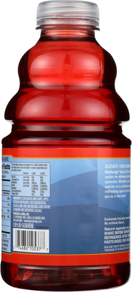 32-Ounce (Pack 12) R.W. Knudsen Recharge Sports Drink, Mixed Berry, Bottles