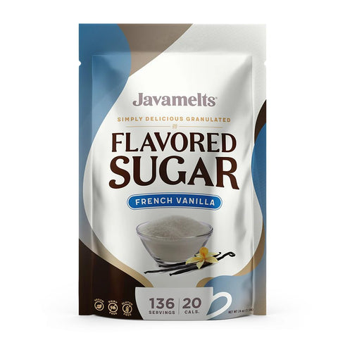 Javamelts French Vanilla Flavored Sugar | Vanilla Sugar for Baking, Coffee Syrup