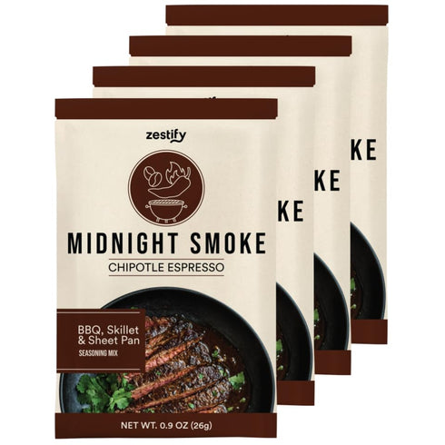 Zestify Midnight Smoke Chipotle Espresso Seasoning Packets | Smoky, Sweet & Spicy