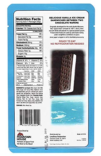 LuvyDuvy Freeze-Dried Vanilla Ice Cream Sandwich, 1 Pack