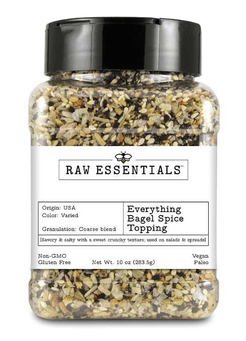 Everything Bagel Seasoning, XL 10 Ounce Bottle - Blend of Onion, Garlic, Salt, Poppy Seeds, Vegan