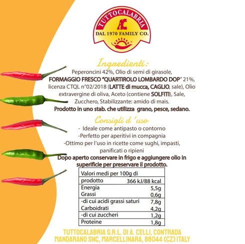 290 TuttoCalabria - Hot Cherry Peppers With Cheese g