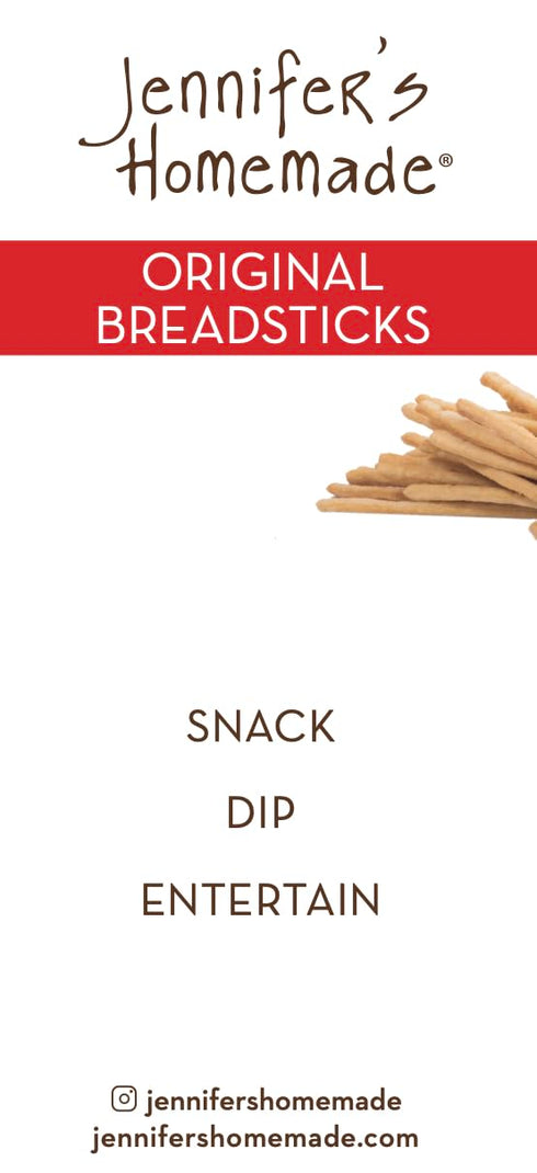 5 OZs JENNIFERS HOMEMADE Original Breadsticks, VEGAN All Natural, Made with extra virgin olive oil, Crunchy