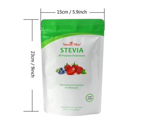 2:1 (1Lb/16OZ, Pack 3) Natural Mate Zero Calorie Sweetener - Organic Stevia Granular Powder Blended with Erythritol