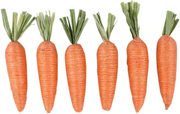 Craft Supply 3 Set Jute Spring and Easter Fabric Carrots - 6 Pieces -