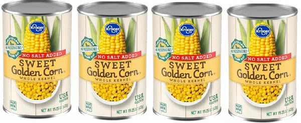 Generic No Salt Added Sweet Golden Corn (4 Cans,15.25 oz. each)
