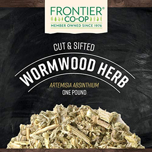 16 (Pack 1) Frontier Co-op Wormwood Herb Bulk Bag, Cut & Sifted, Wormwood Tea and Herbal Uses, Kosher | Ounce