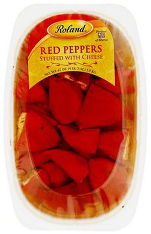 Roland Foods Red Peppers Stuffed with Mizithra and Feta Cheese, Specialty Imported
