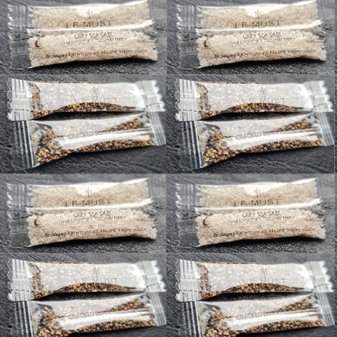 All Natural Sea Salt and Pepper Assortment - Biodegradable Compostable Euro Stick