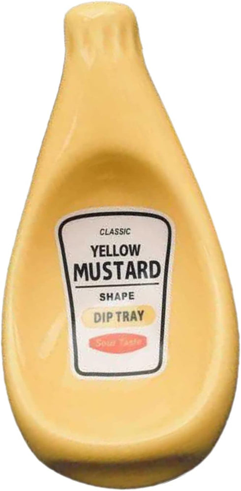 Peiiwdc Creative Seasoning Dish Ceramic Extruded Tomato Sauce Bottle Dipping Saucer Ketchup Mayonnaise