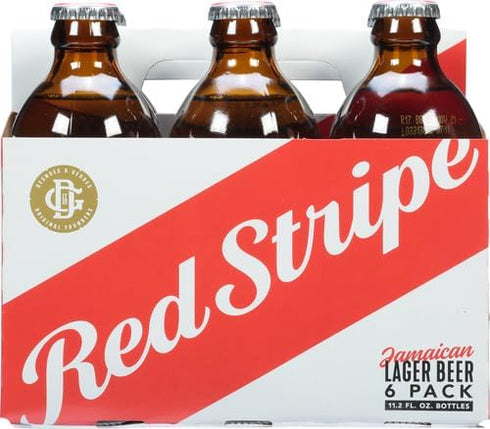 elporto surf shop 6 11.2 Oz 4.7% Red Stripe Amber Lager, Pk, Fl Glass, Abv