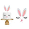 Qerleny Happy Birthday Cake Topper, Little White Rabbit Set for Birthday Party Decoration