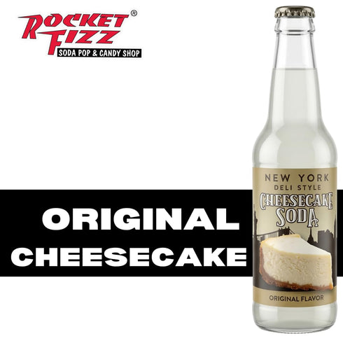 Rocket Fizz 12 oz NY Cheesecake Soda Flavor | Cane Sugar | Craft Soda Pop Drinks | in Glass Bottle (Single Bottle)