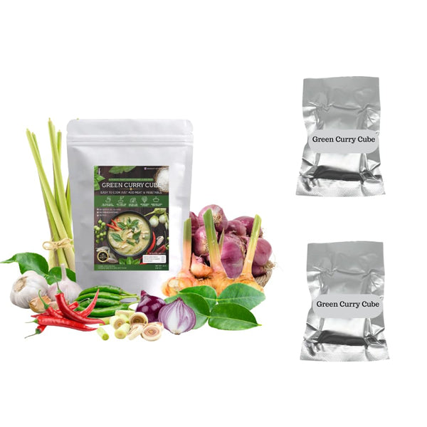 Lamoone Green Curry Cube Authentic Thai Green Curry Paste Cube, Ready-to-Use Instant Curry