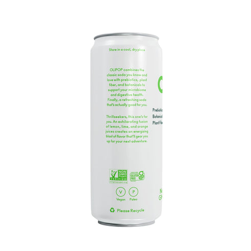 Pack Packed 12oz (12 Pack) OLIPOP Sparkling Prebiotic Soda, Ridge Rush, Pantry with Prebiotics, Fiber, and Botanicals