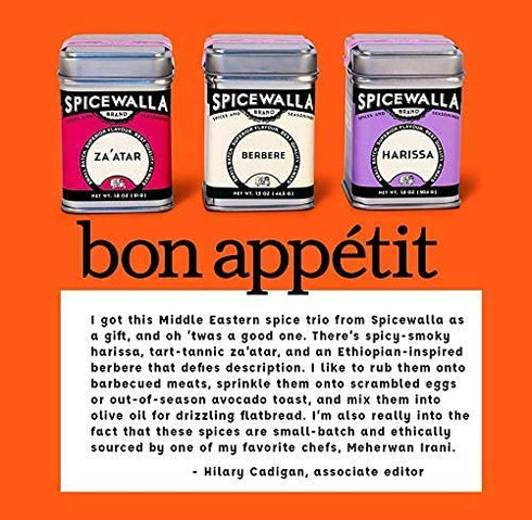 Spicewalla Middle Eastern Spices Set | Harissa Spice, Zaatar, Berbere, 3 Pack | Mediterranean Seasonings