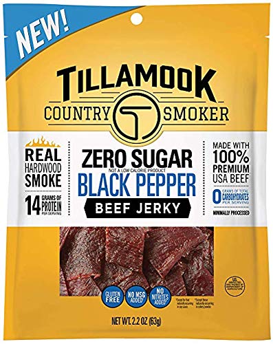 Tillamook Country Smoker Zero Sugar Black Pepper Beef Jerky (Pack of 2)
