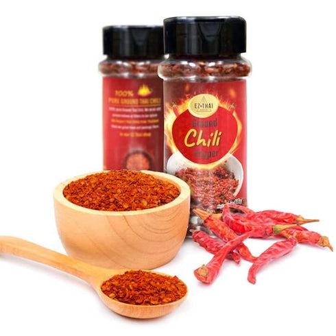 Ez Thai Red Chili Pepper Flakes, 1 Pack, 48 Gram, Crushed Red Hot Chili Peppers for Tomyum, Pizza, Salads, Seafood,