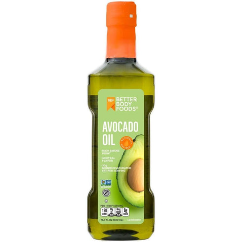 BetterBody Foods Refined Avocado Oil, Non-GMO Cooking Oil, Keto and Paleo Friendly, 500 mL