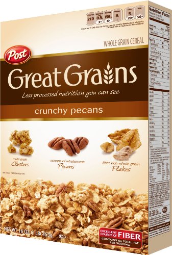 Great Grains 16-Ounce (Pack 7) Crunchy Pecan Whole Grain Cereal, Boxes