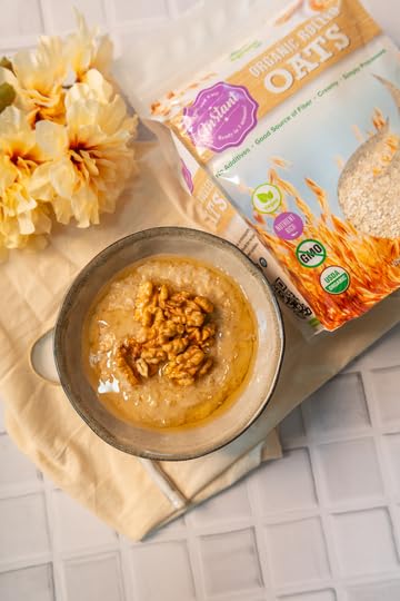 28oz (4 Packs) Big Green Organic Food - Organic Rolled Oat, Qucik Oat, Creamy, No Additives, Good Source of Fiber