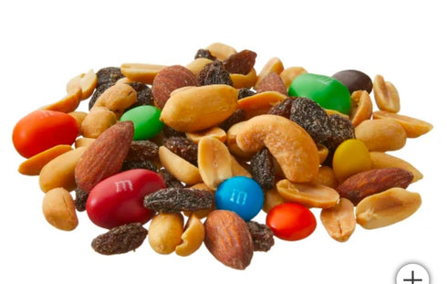generic Packs 28 Count, 2 oz Trail Mix Snack - Peanuts, Almonds, Cashews, Raisins, Chocolate, Each, Kosher Dairy