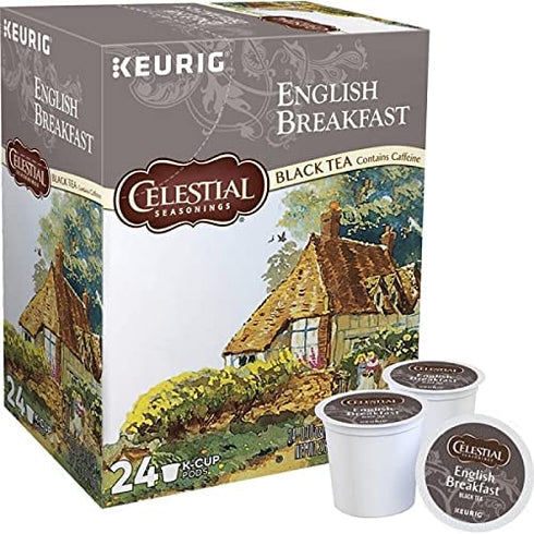 24 Celestial Seasonings Single-Serve K-Cup Pods, English Breakfast Tea, Box