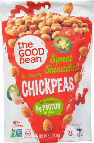 The Good Bean Crunchy Chickpeas Snacks, Sweet Sriracha, 6 Ounce