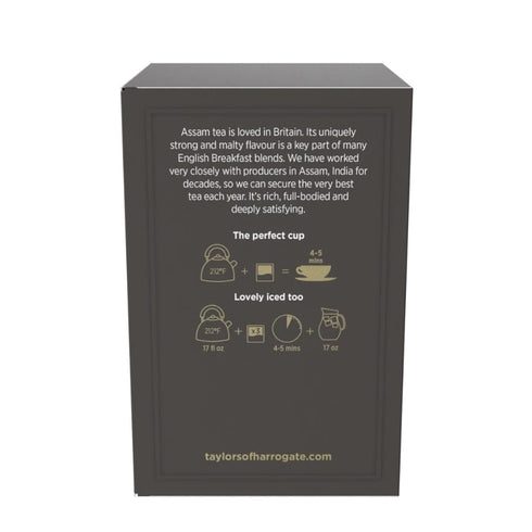 50 Count (Pack 1), 50 Taylors of Harrogate Assam, Black Tea, Pillow Tea Bags, of Full-bodied, Satisfying & Malty