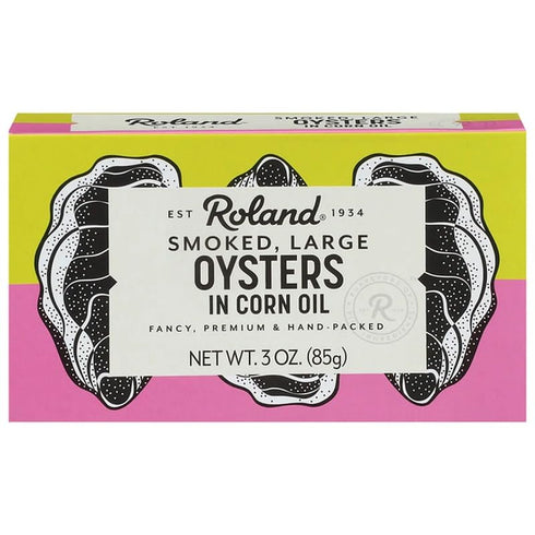 Roland Foods Premium Smoked Large Oysters in Oil, Wild Caught, 3 Oz
