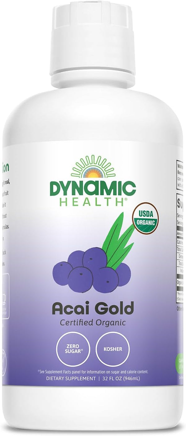 Dynamic Health Acai Gold | Organic Acai 100% Juice | Vegetarian, No