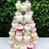 12 Count Global Sugar Art Premium Wedding Rose Edible Sugar Cake & Cupcake Flowers, Pink, with Leaves by Chef Alan